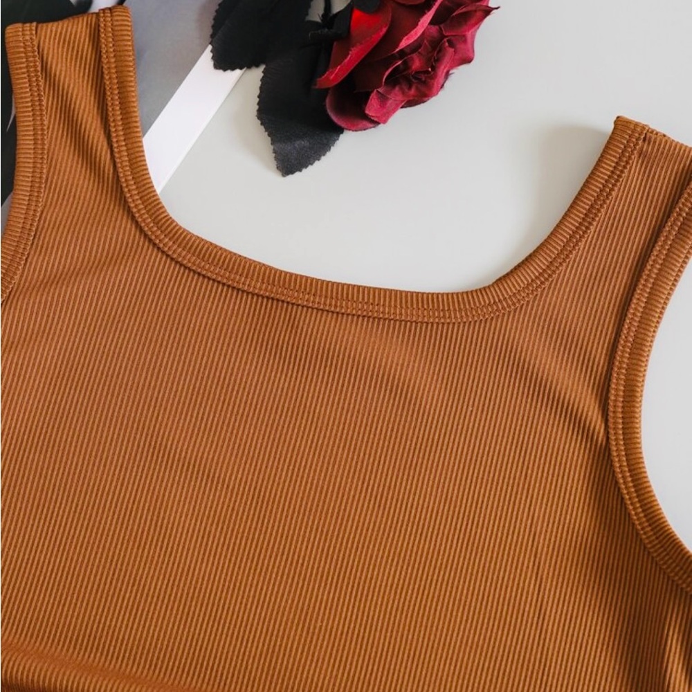 Orange Ruffle Basic Cami - Picture 3 of 11